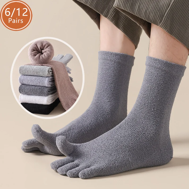 Socks Ankle Men - 6/12 Pairs Thick Thermal Split Toe