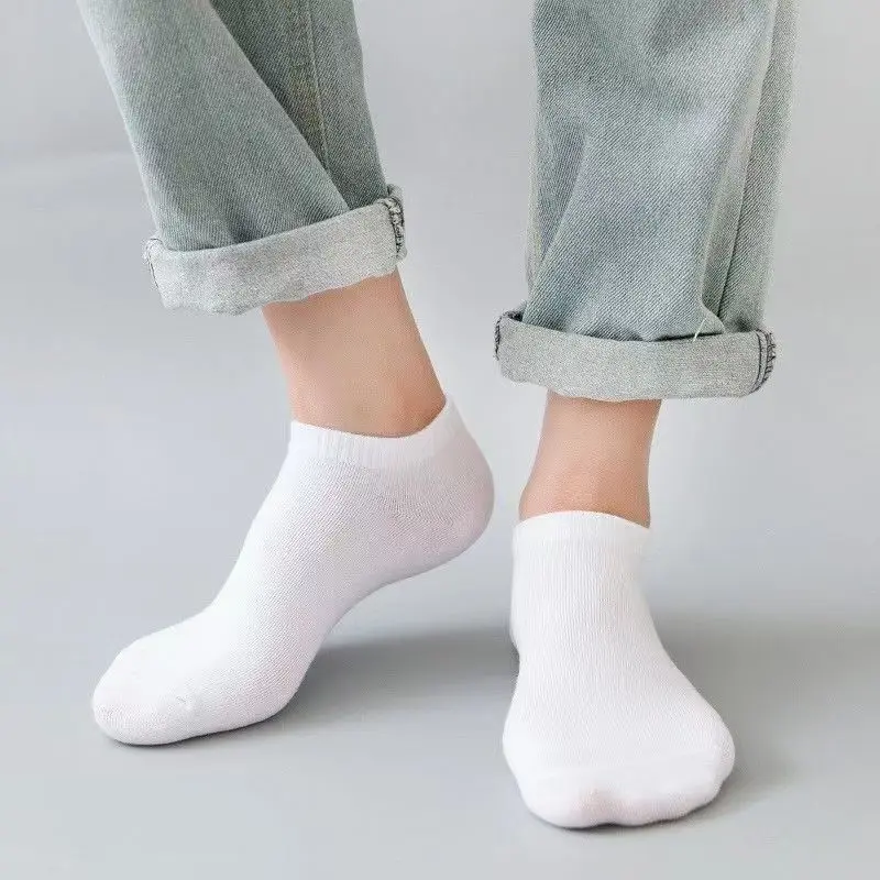 5 Pairs Unisex Casual Plain Co - Socks Ankle Men 评论和价格