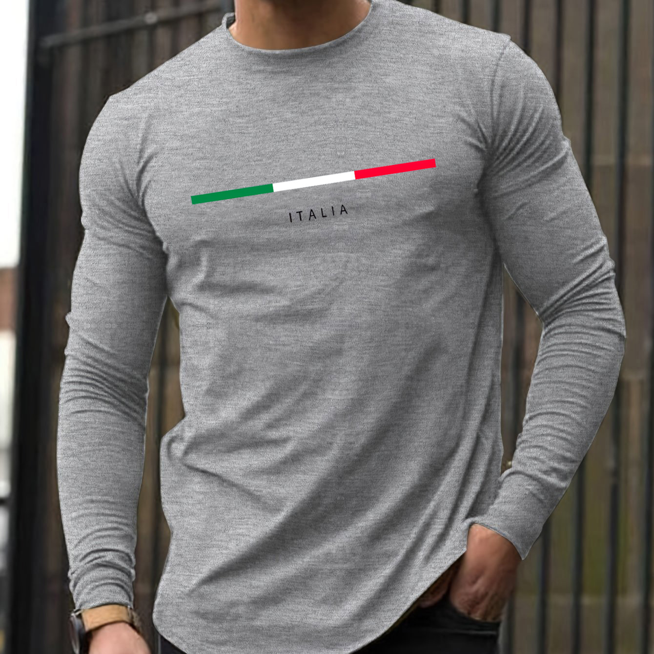 100% Pure Cotton Men's Long Sl - Men'S Fashion T Shirts 评论和价格