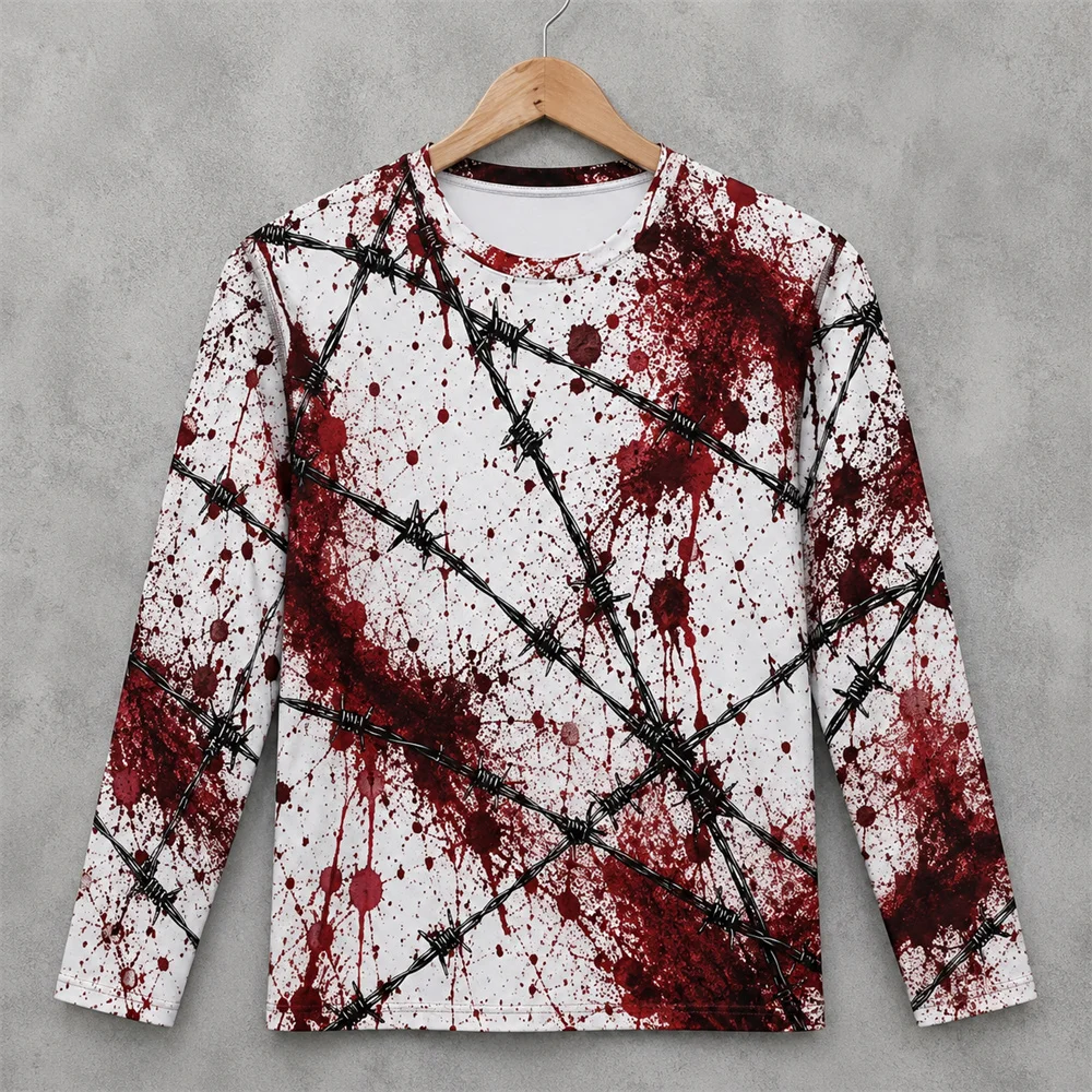 3D Print Horror Red Blood Stai - Men'S Fashion T Shirts 评论和价格