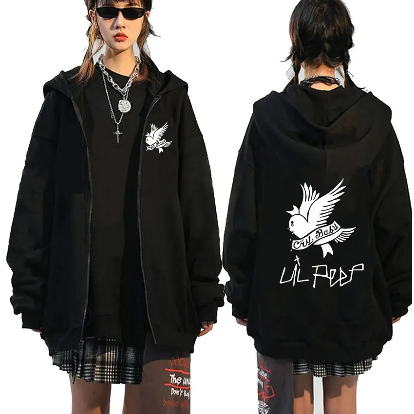 Rapper Lil Peep Graphic Zipper - Mens Fashion Zip Up Hoodies 评论和价格