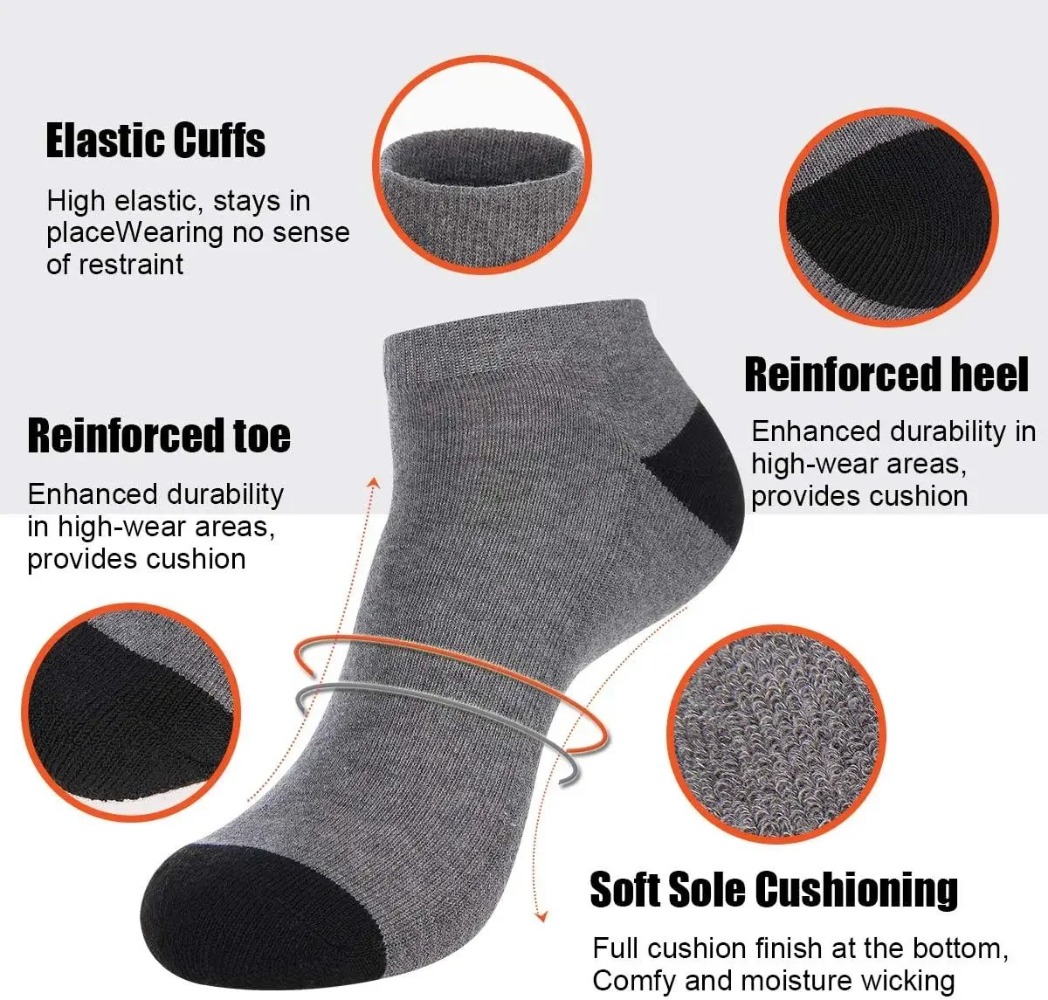 1-10Pairs Breathable Mens Summ - Socks Ankle Men 评论和价格