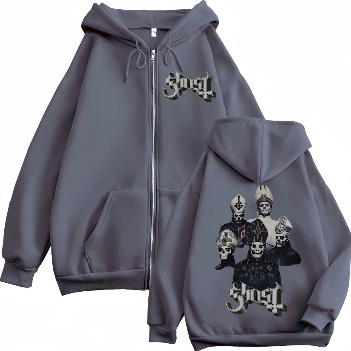 Hot Sale Ghost Band Zipper Hoo - Mens Fashion Zip Up Hoodies 评论和价格