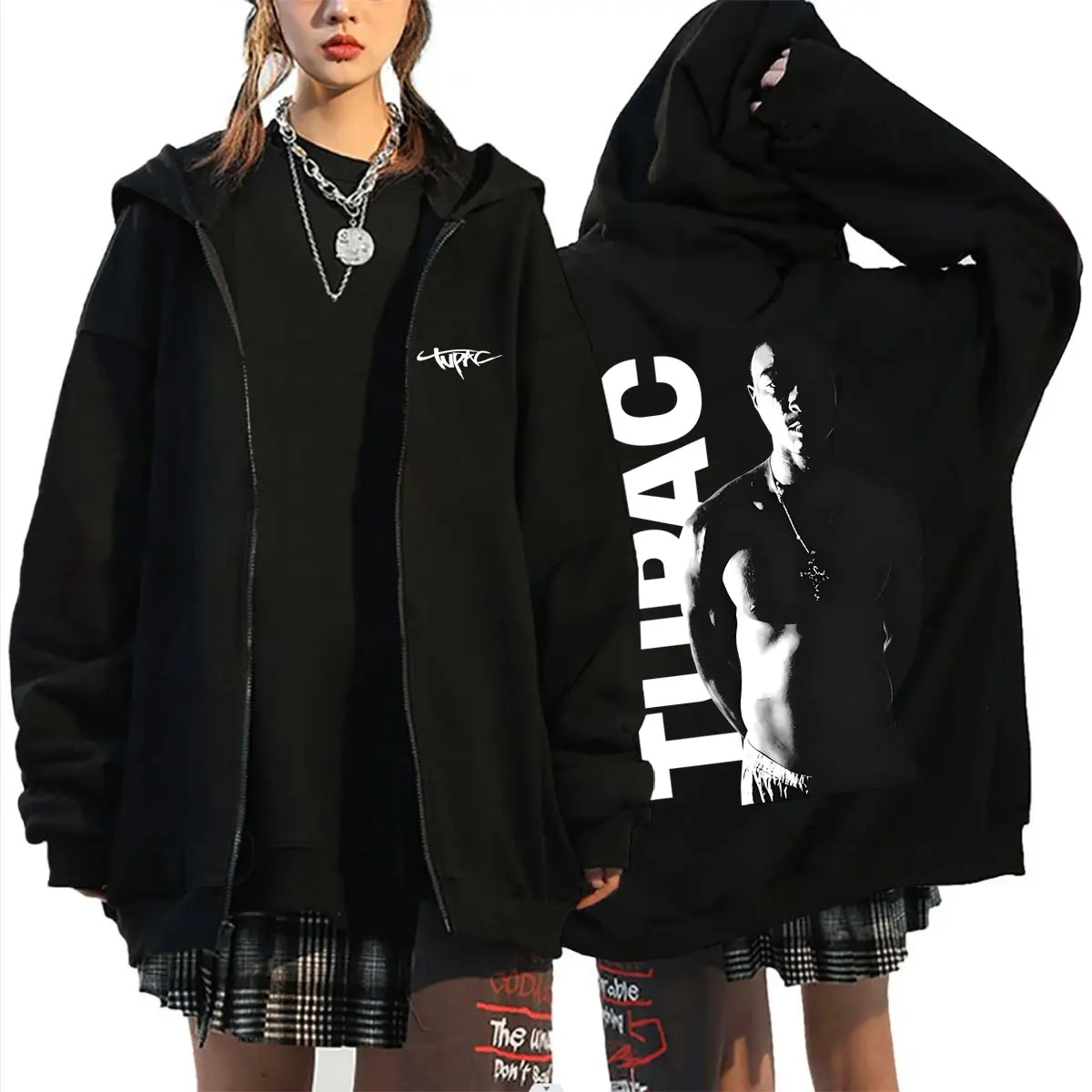 Rapper Tupac 2pac Zipper Hoodi - Mens Fashion Zip Up Hoodies 评论和价格